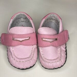 Infant pink leather PediPed loafers sz 0-6M
